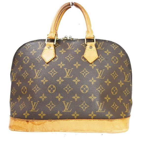 LOUIS VUITTON LV Logo Alma Hand Bag Monogram Leather BN France M51130 34SG781